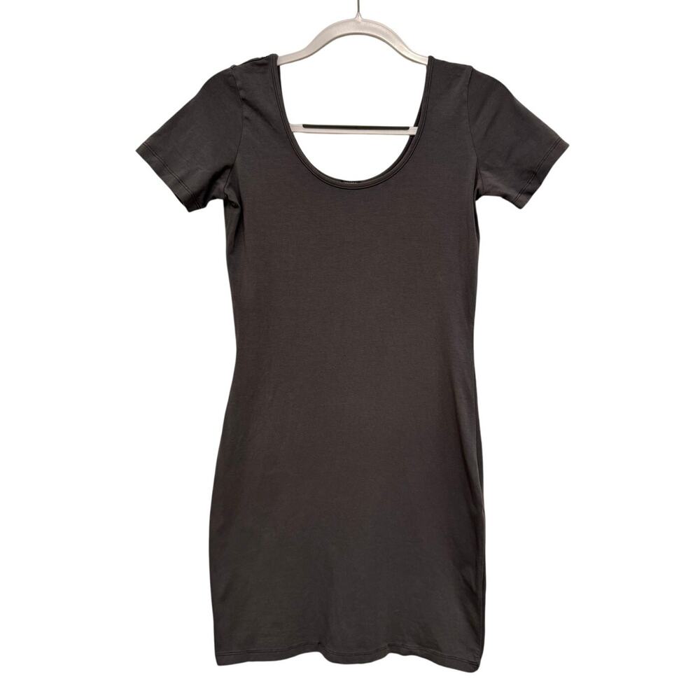 Monrow Gray Cotton Bodycon Dress‎ Size S